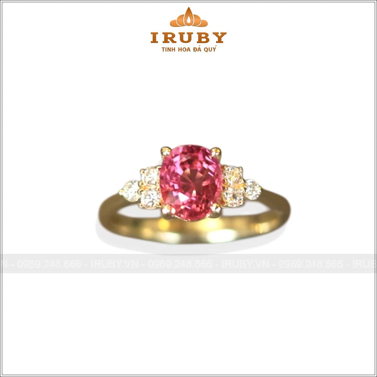 Nhẫn nữ Tourmaline hồng đính kim cương