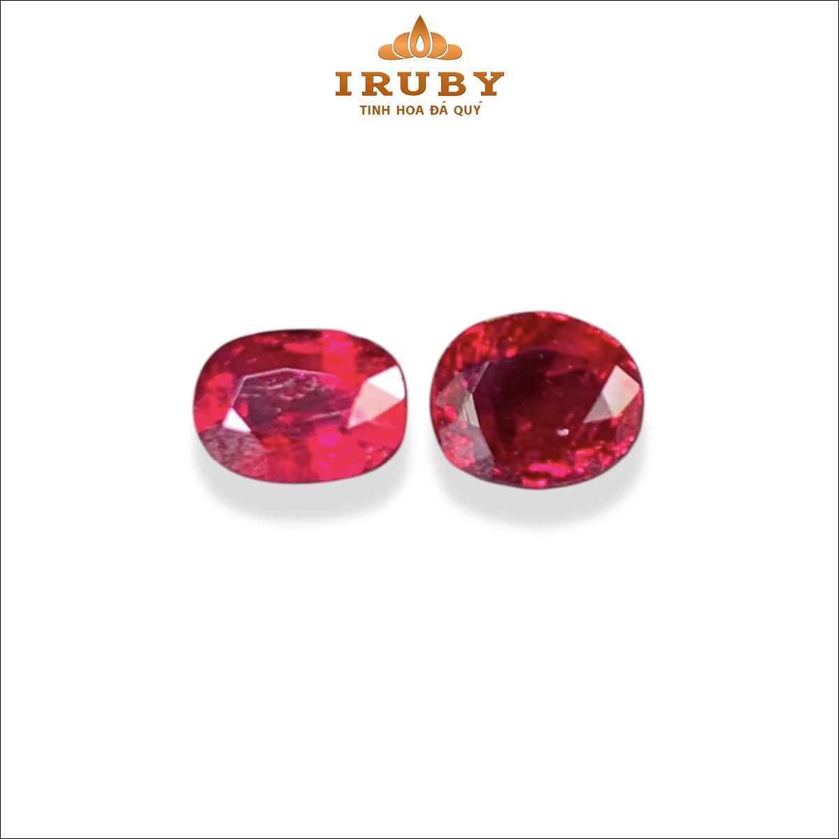 Đôi đá Ruby facet đỏ huyết 1,31ct tự nhiên 100% – IRRF50 2604131