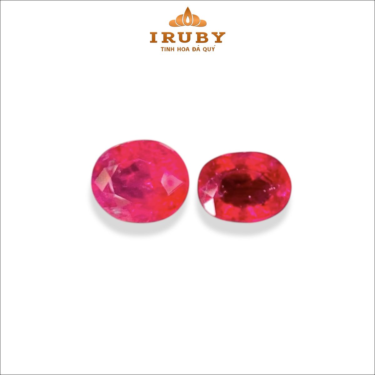 Đôi Ruby facet đỏ Lục Yên tự nhiên 100% 1,2ct – IRRF40 260412