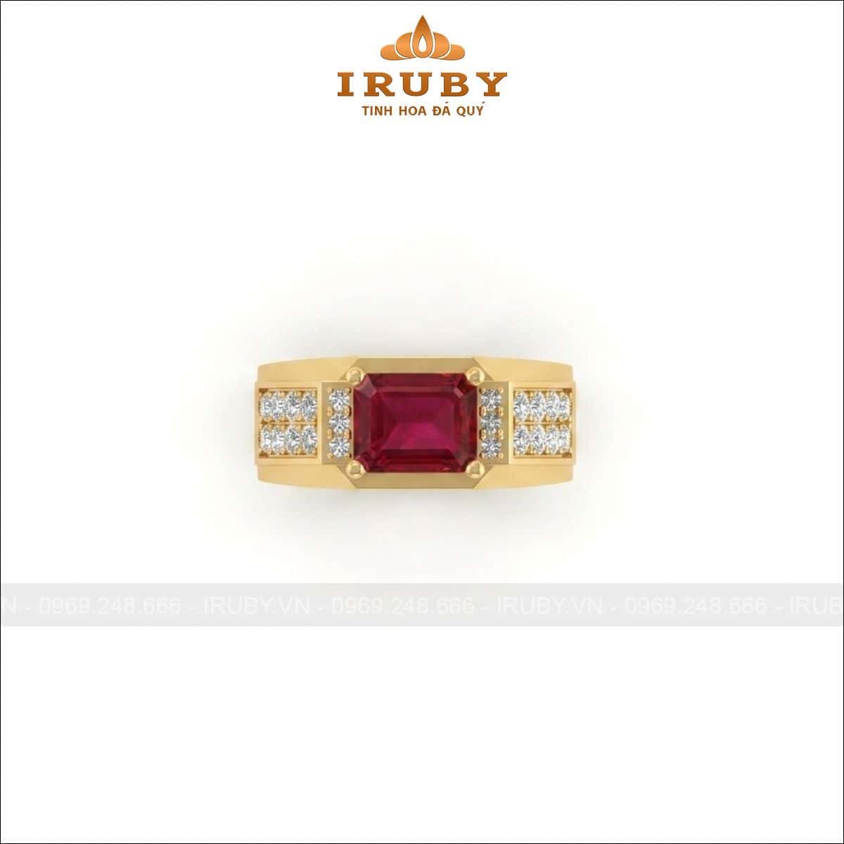 Nhẫn nam đá Spinel Emerald – Men’s Spinel ring emerald shape – IRNA16