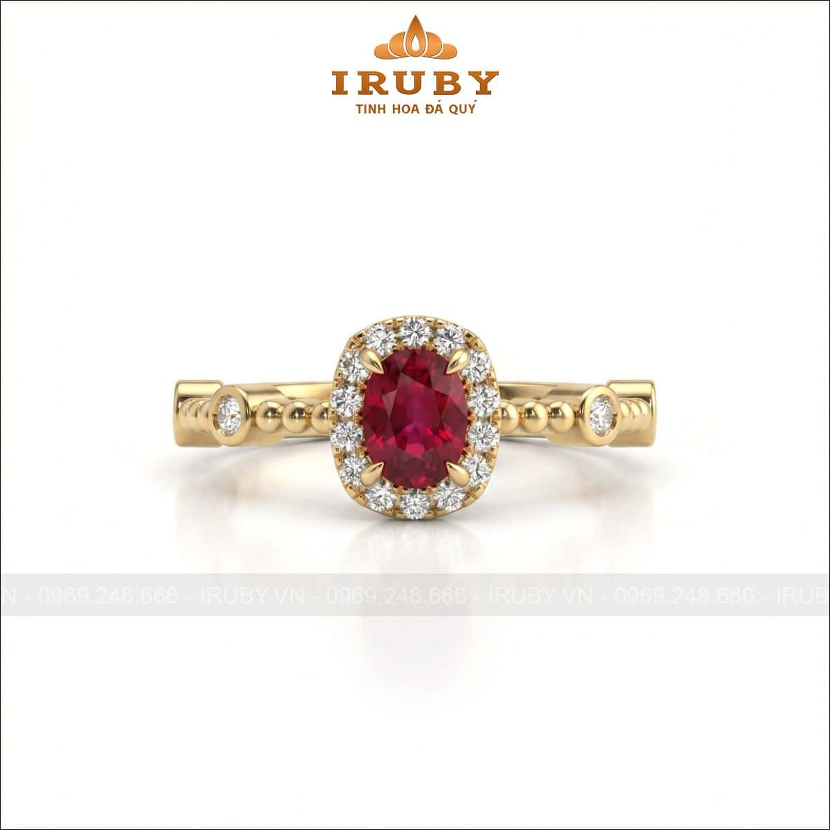 Nhẫn nữ đá Spinel oval – Spinel ring oval shape – IRNU92