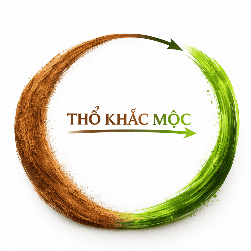 Ngũ hành phong thủy mệnh Mộc khắc với Thổ bởi cây to sẽ hút dinh dưỡng từ đất