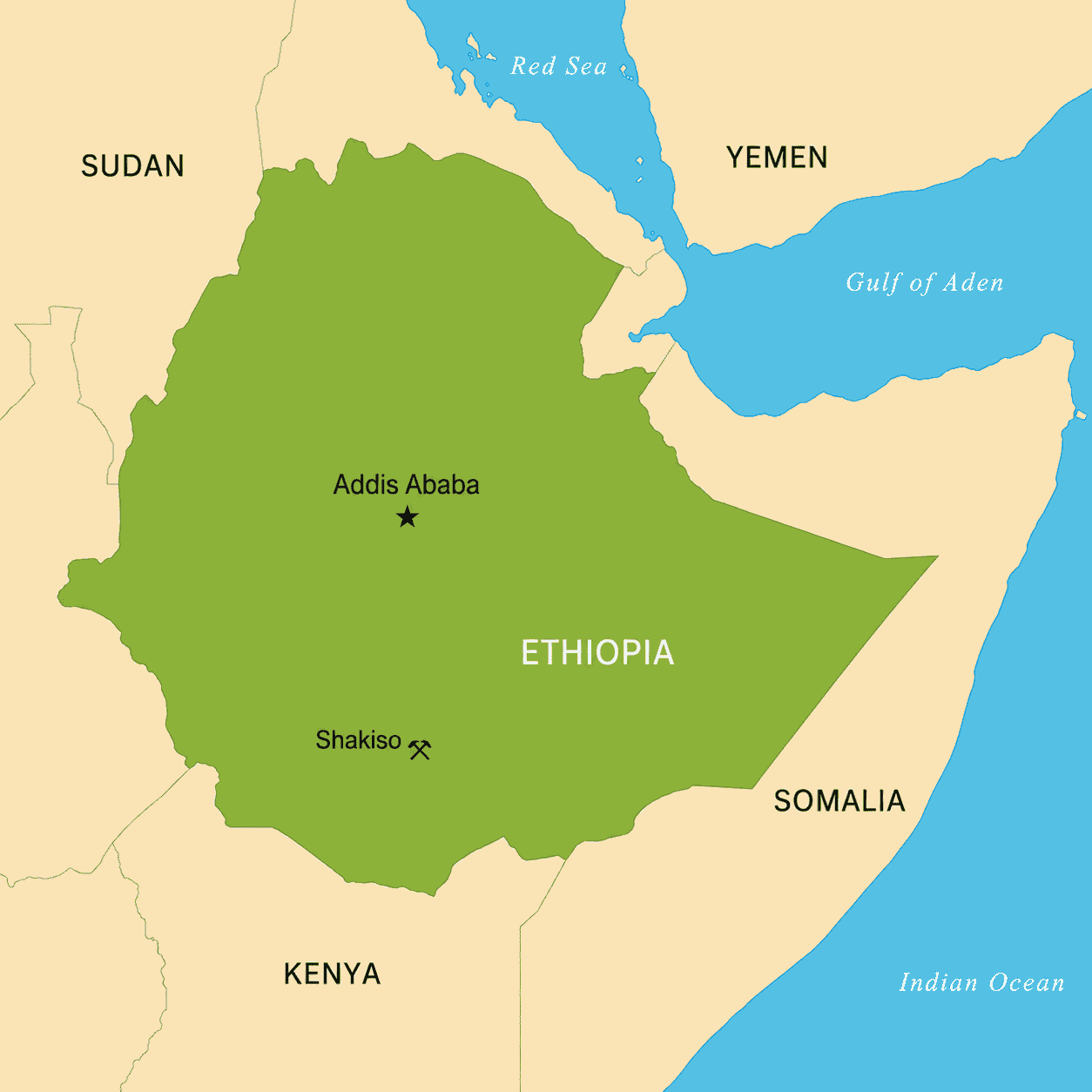 Khu vực khai thác trọng điểm nằm ở huyện Seba Boru, tỉnh Guji, một vùng cao nguyên phía nam Ethiopia