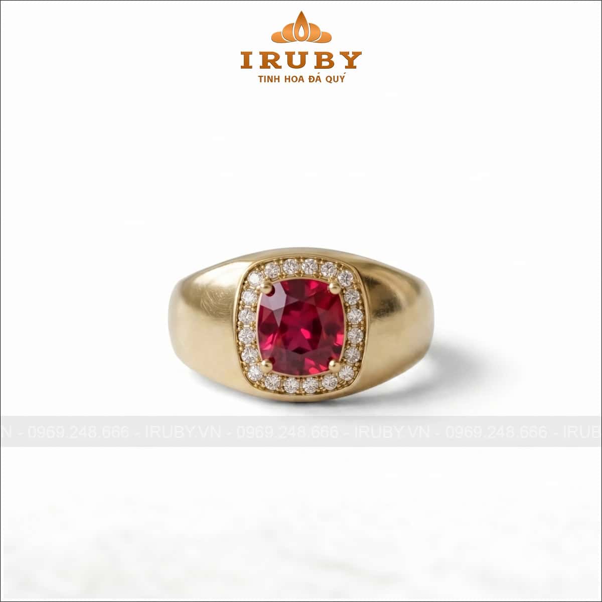 Nhẫn nam đá Ruby phong cách vintage – Ruby ring men’s vintage – IRNA41