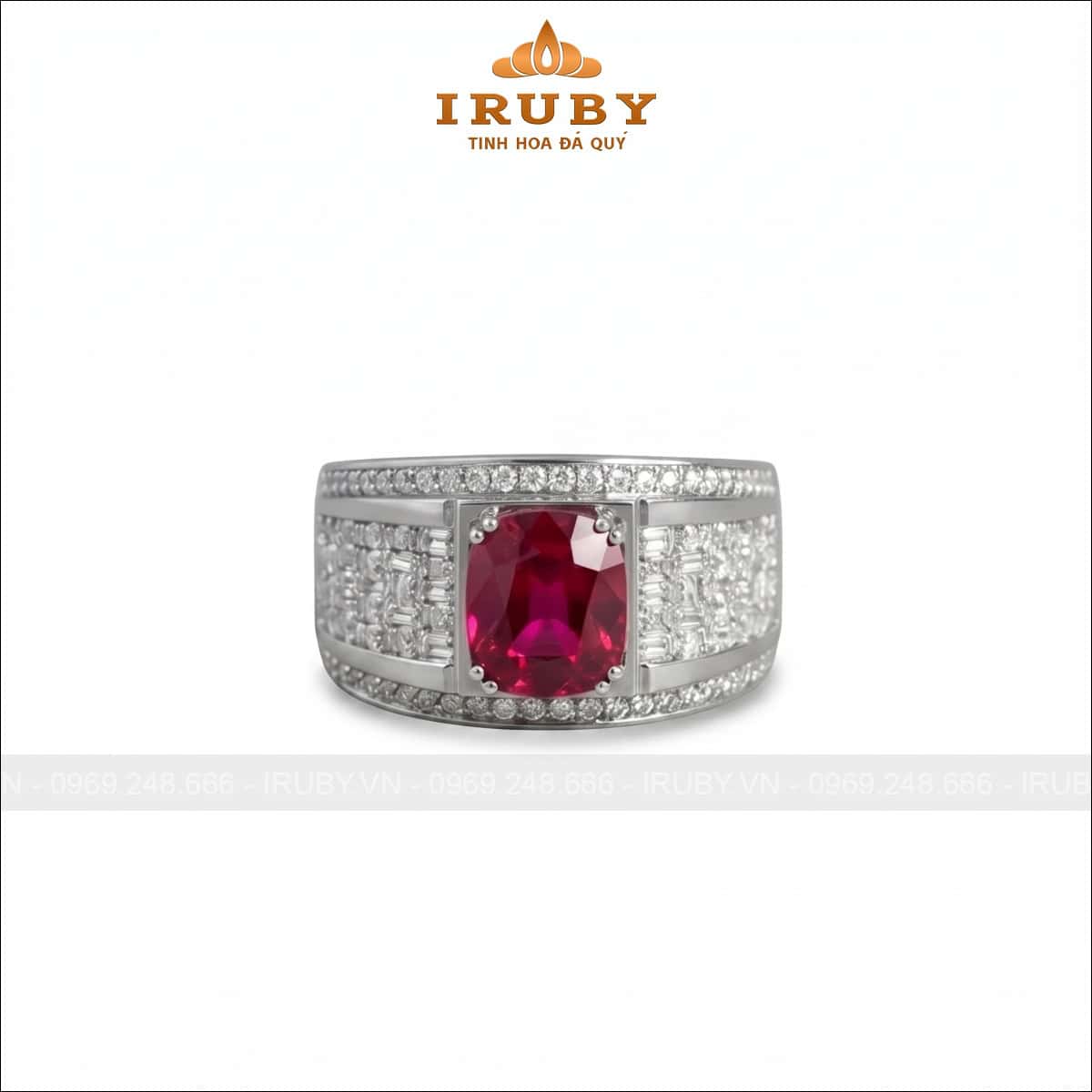 Nhẫn nam đá Spinel khối oval – Spinel ring men’s oval shape – IRNA48