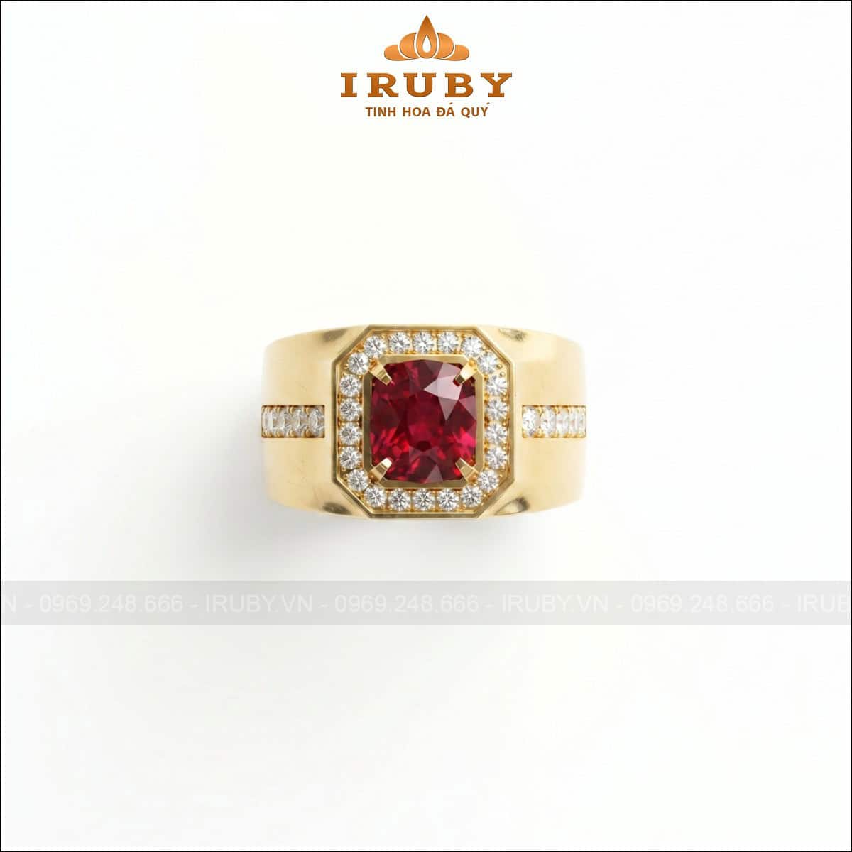 Nhẫn nam đá Spinel – Men’s Spinel Ring Cushion shape – IRNA25