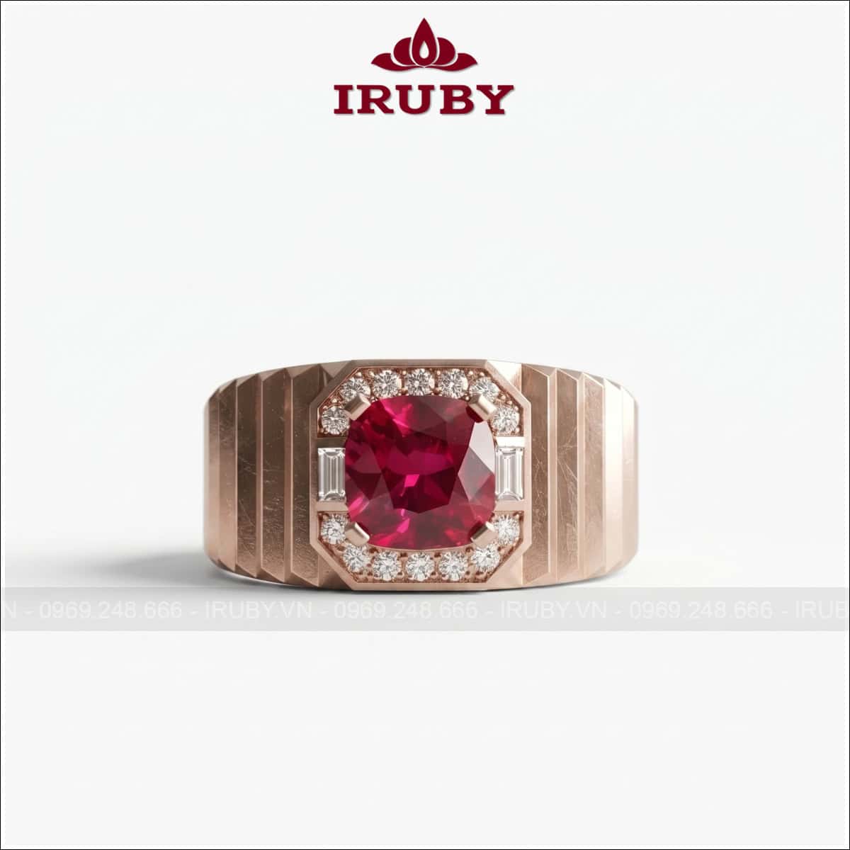 Nhẫn nam doanh nhân đá Spinel – Spinel ring men’s – IRNA50