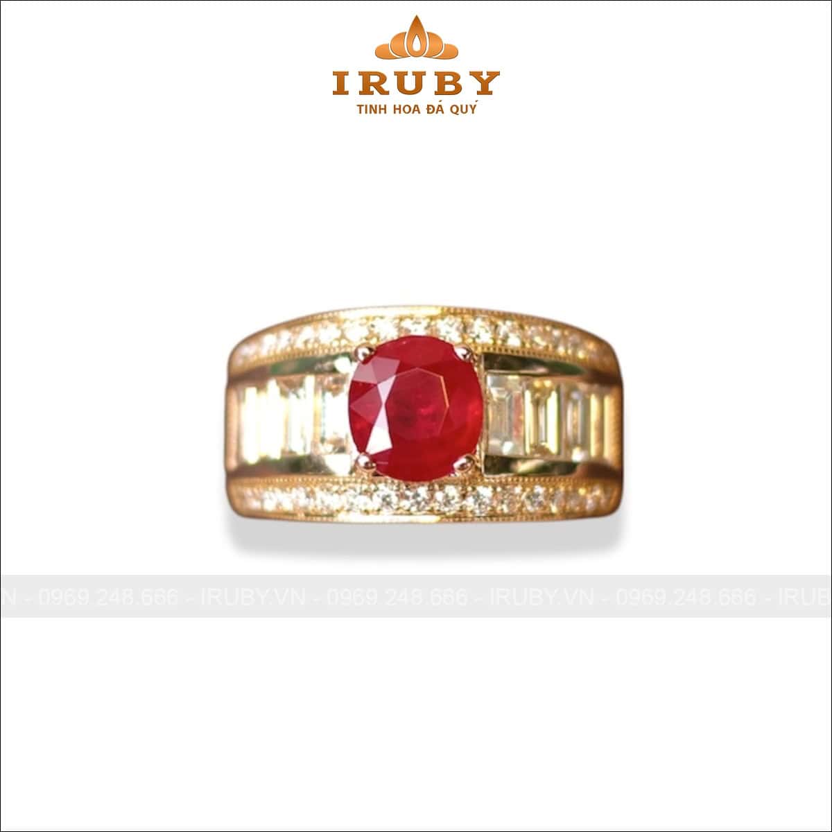 Nhẫn nam Ruby kim cương luxury phong cách hiện đại – IRRF 2605128