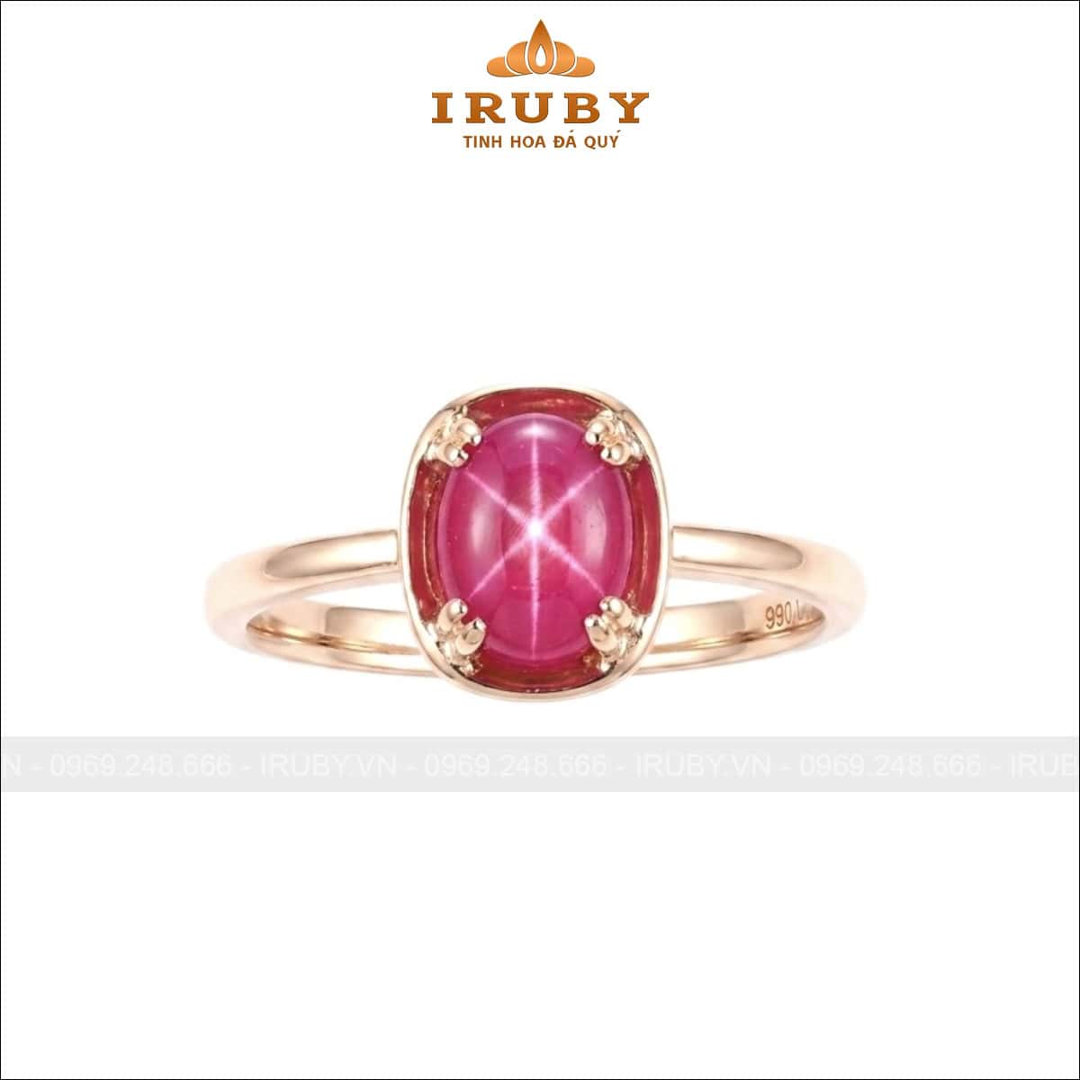 Nhẫn nữ Ruby sao 1,59ct mẫu vintage – IRSR 2603159