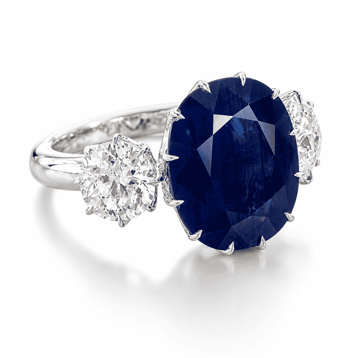 Chiếc nhẫn Sapphire và kim cương này đã được bán với giá 6,4 triệu HKD vào tháng 4 năm 2025 - Tương đương 810.000 usd