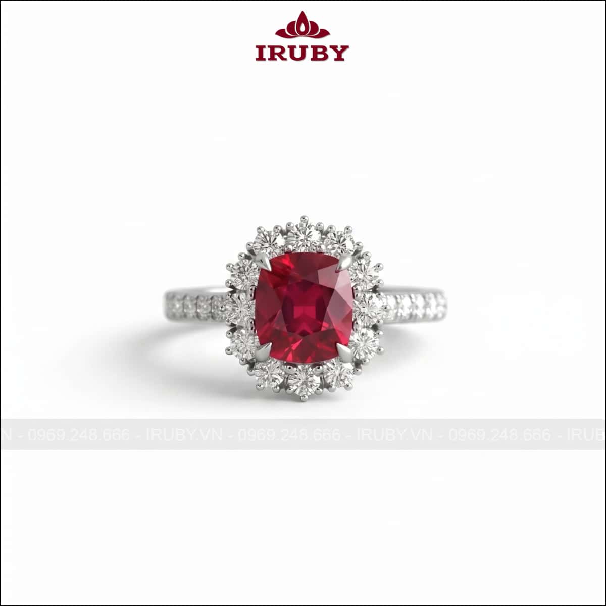 Nhẫn nữ đá Spinel đỏ – Red Spinel oval shape – IRNU100