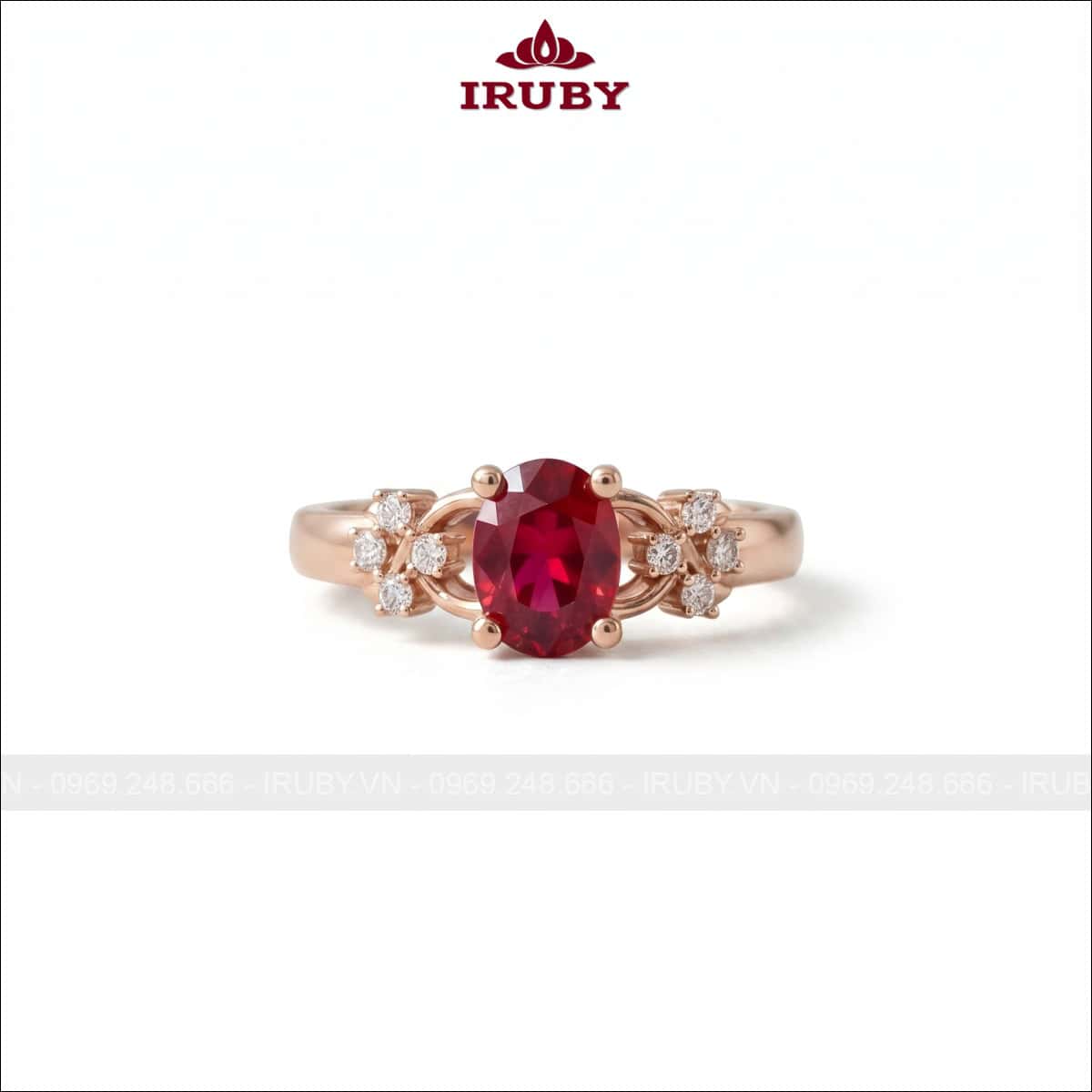 Nhẫn nữ Spinel đỏ – Red Spinel ring – IRNU97