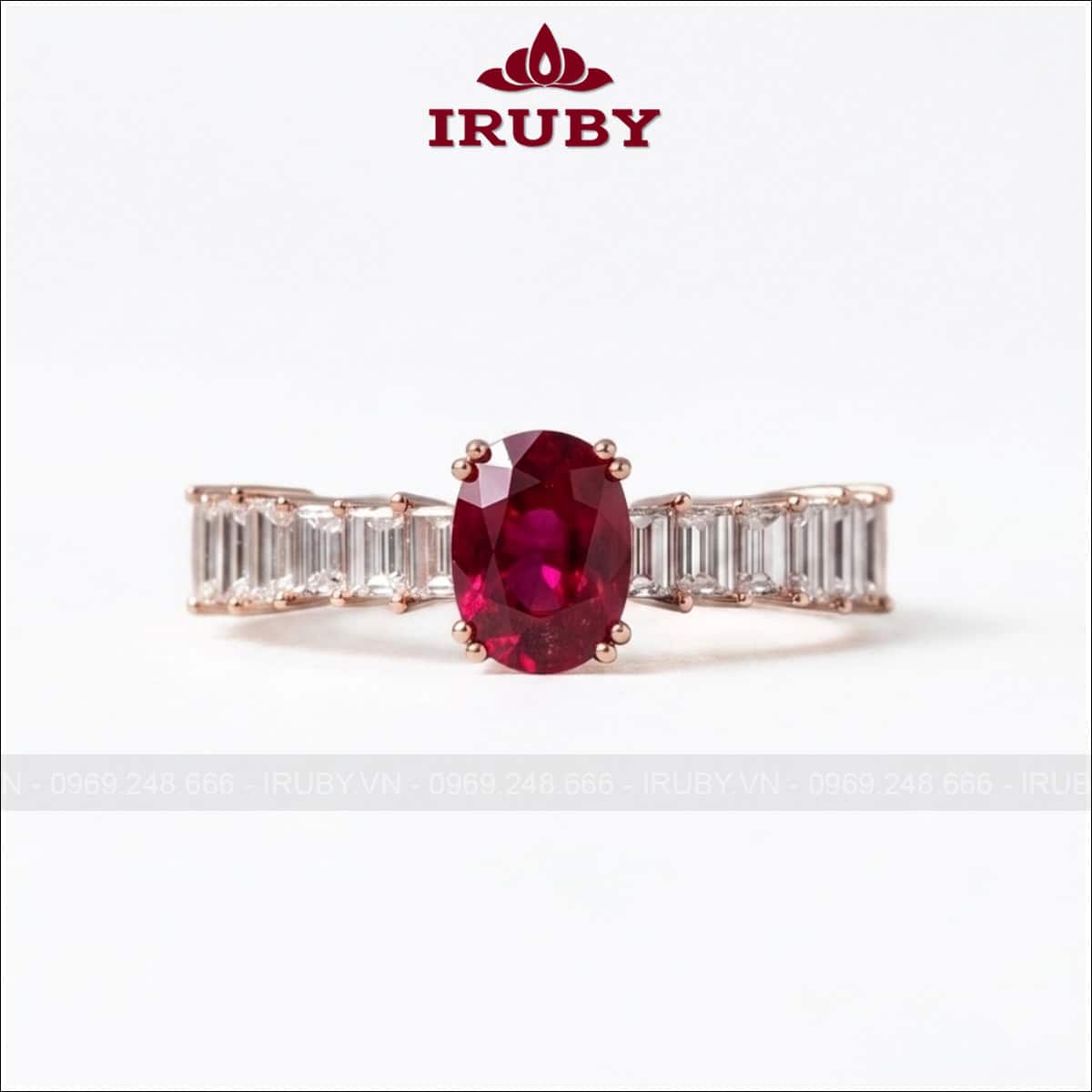 Nhẫn nữ đá Spinel đỏ – Red Spinel ring – IRNU114