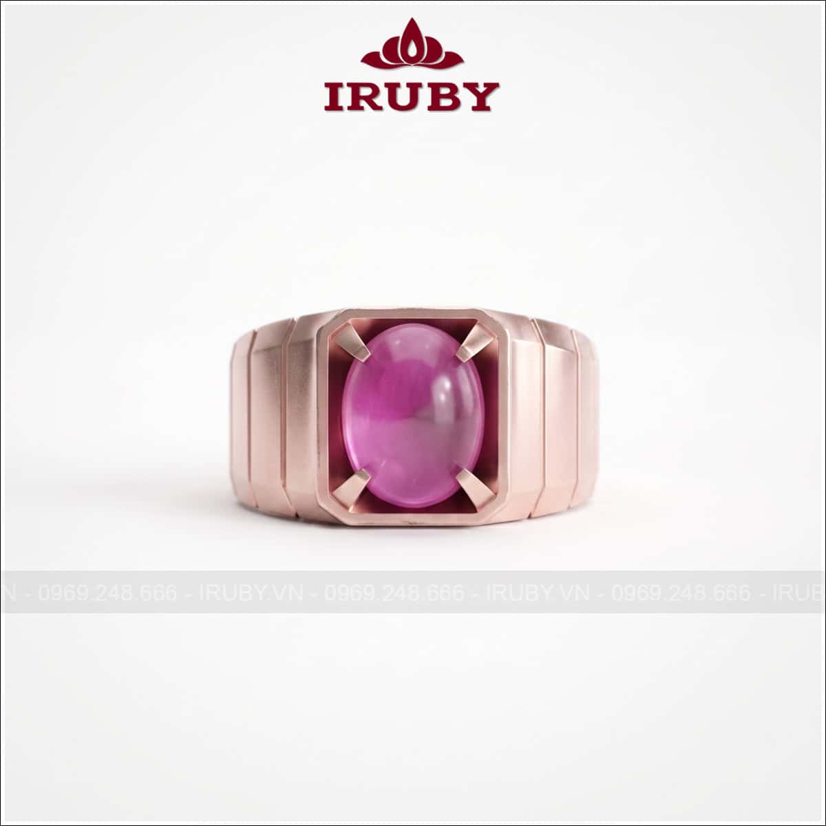 Nhẫn nam đá Sapphire tím – Purple Sapphire Ring Men’s – IRNA60