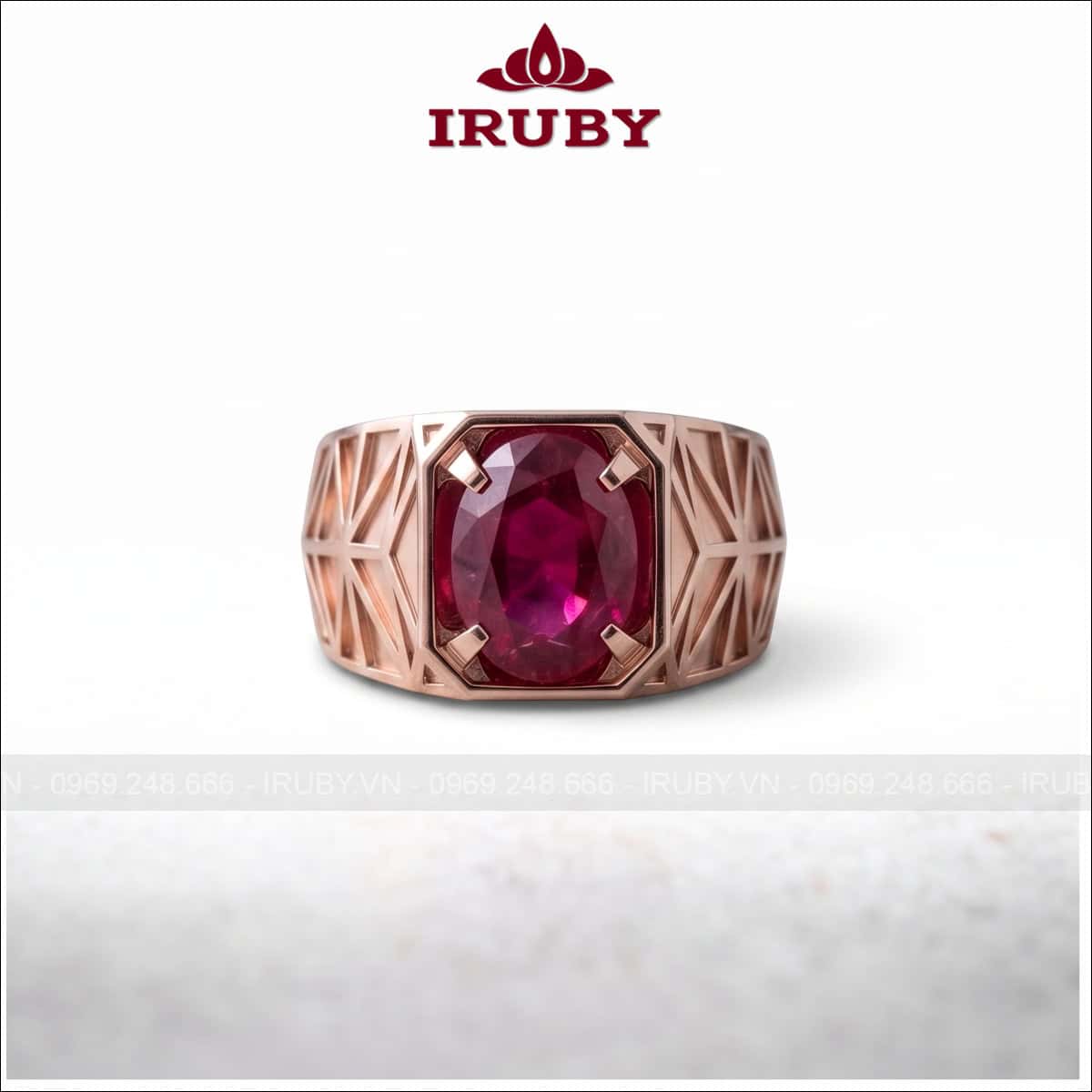 Nhẫn nam Ruby đỏ – Ruby ring men’s – IRNA65