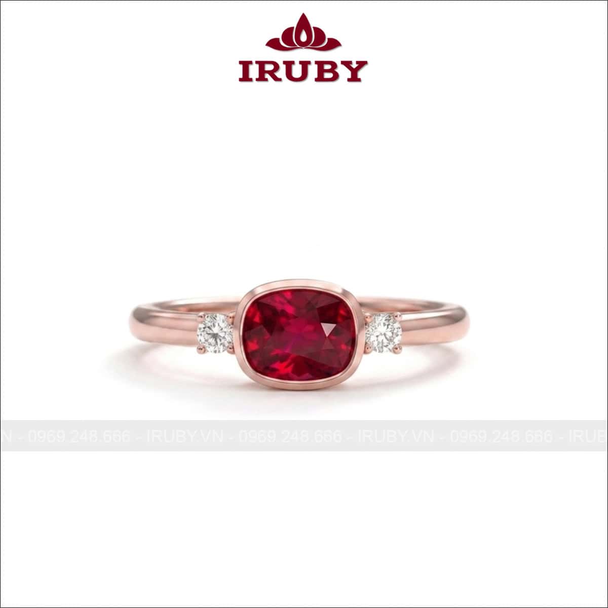 Nhẫn nữ đá Ruby đỏ – Red Ruby ring – IRNU106