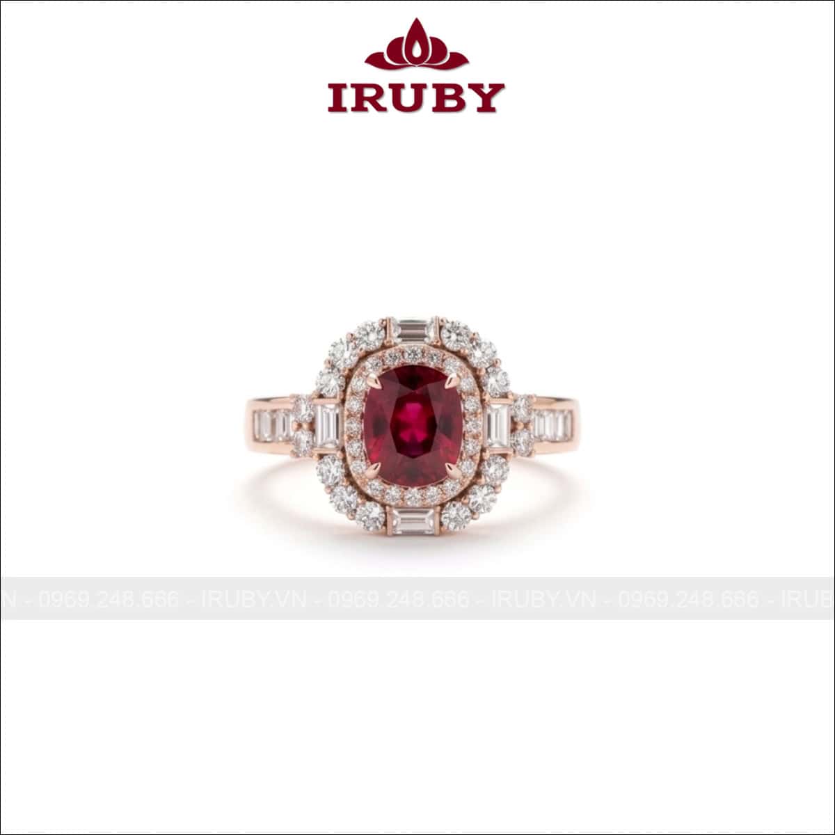 Nhẫn nữ đá Ruby đỏ – Red Ruby ring – IRNU112