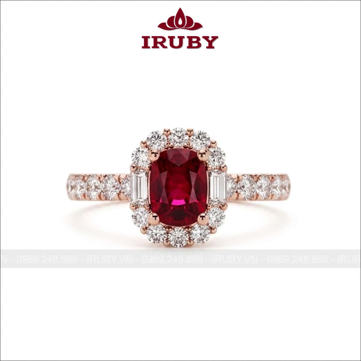 Nhẫn nữ đá Spinel dáng oval – Spinel ring oval shape – IRNU115