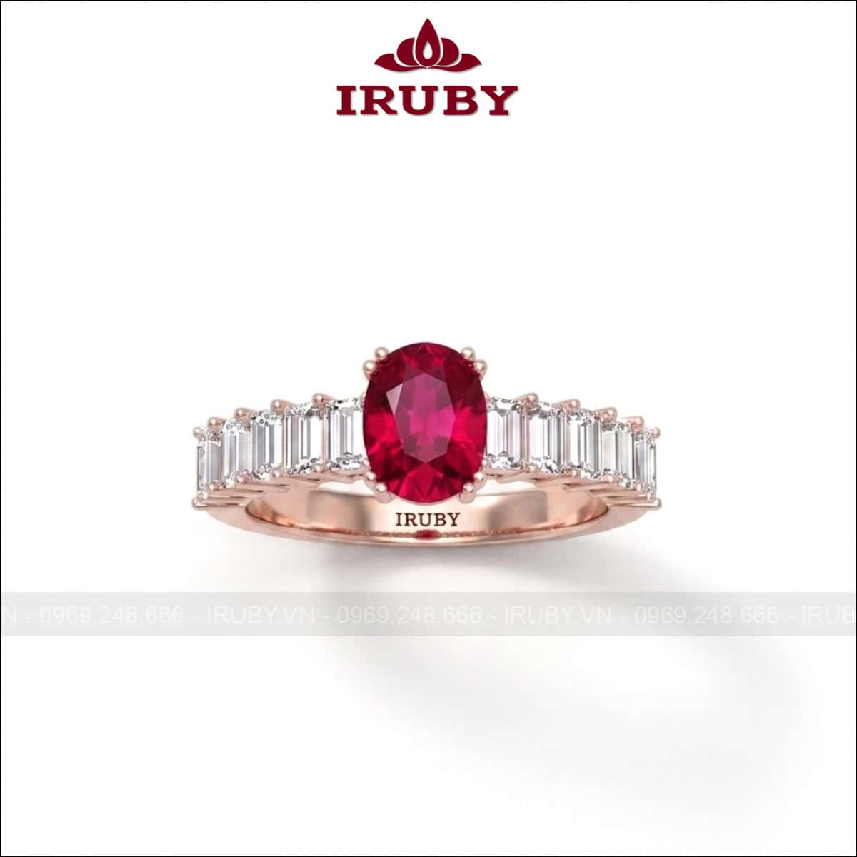 Nhẫn nữ đá Spinel kết kim cương – Spinel ring – IRNU111