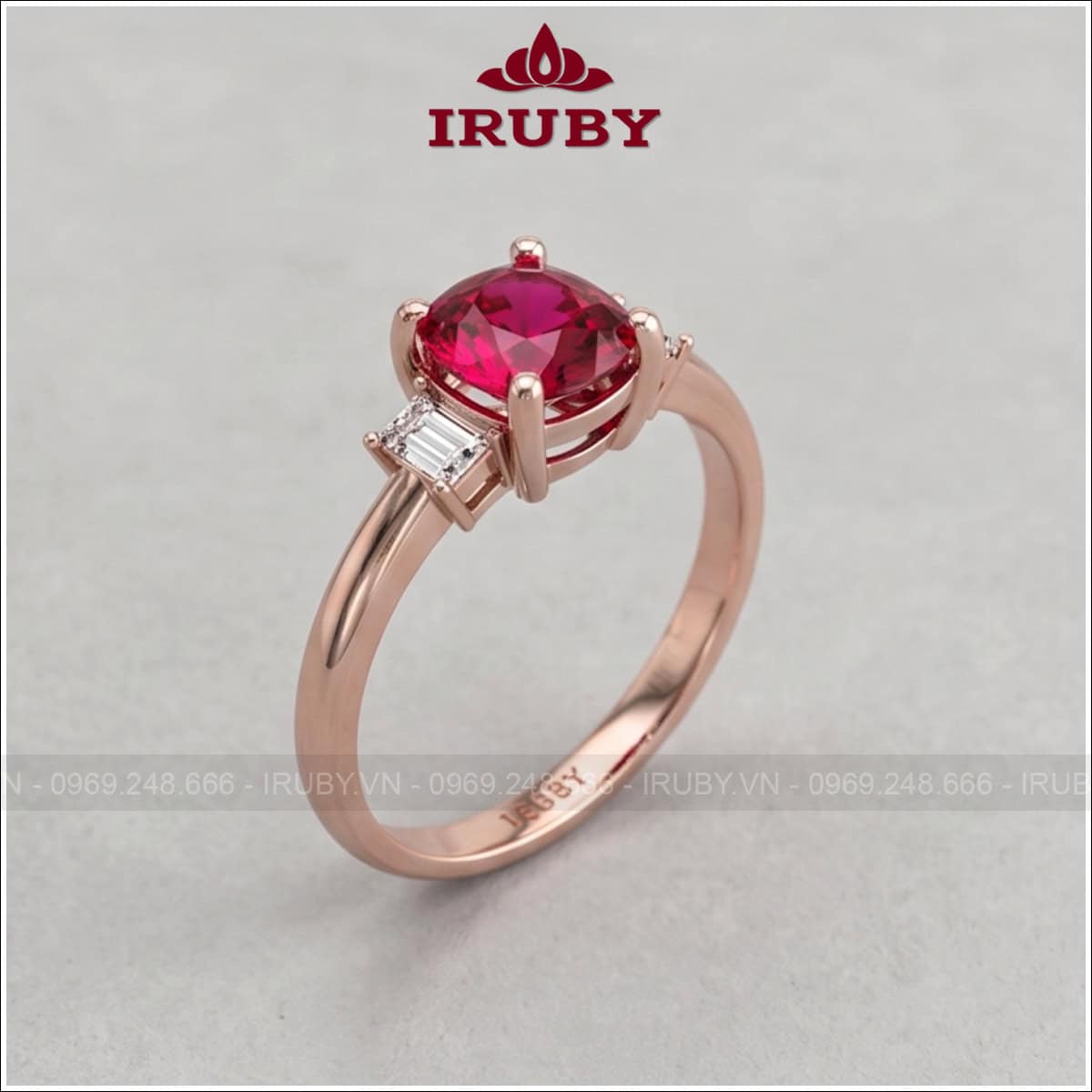 Nhẫn nữ Spinel đỏ - Red Spinel ring - IRNU110 ảnh 1