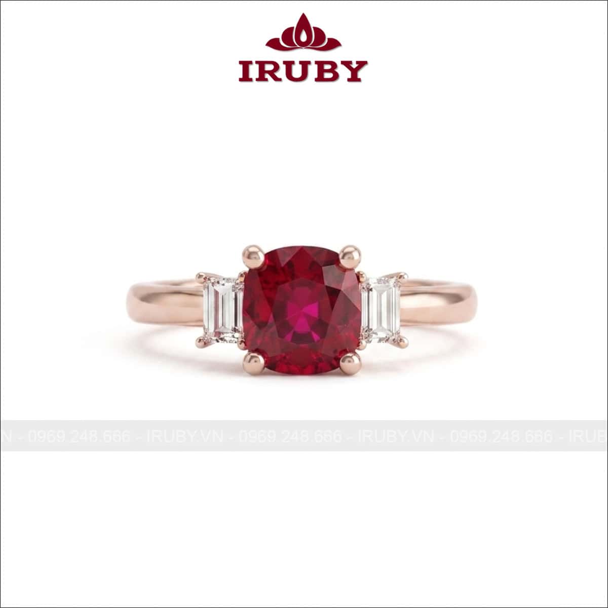 Nhẫn nữ Spinel đỏ – Red Spinel ring – IRNU110