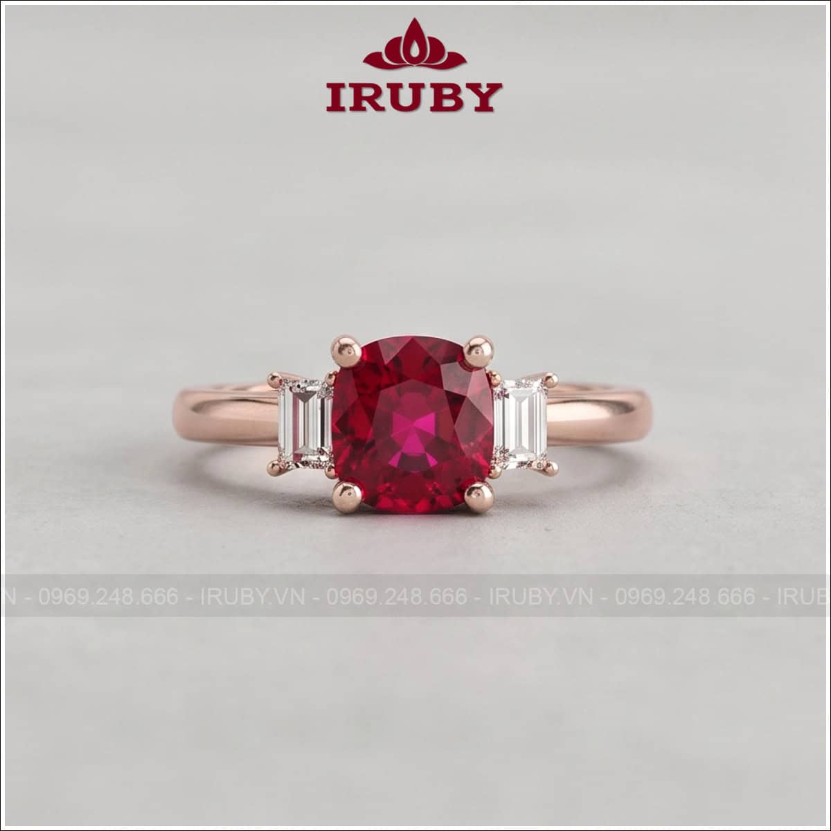 Nhẫn nữ Spinel đỏ - Red Spinel ring - IRNU110 ảnh 6