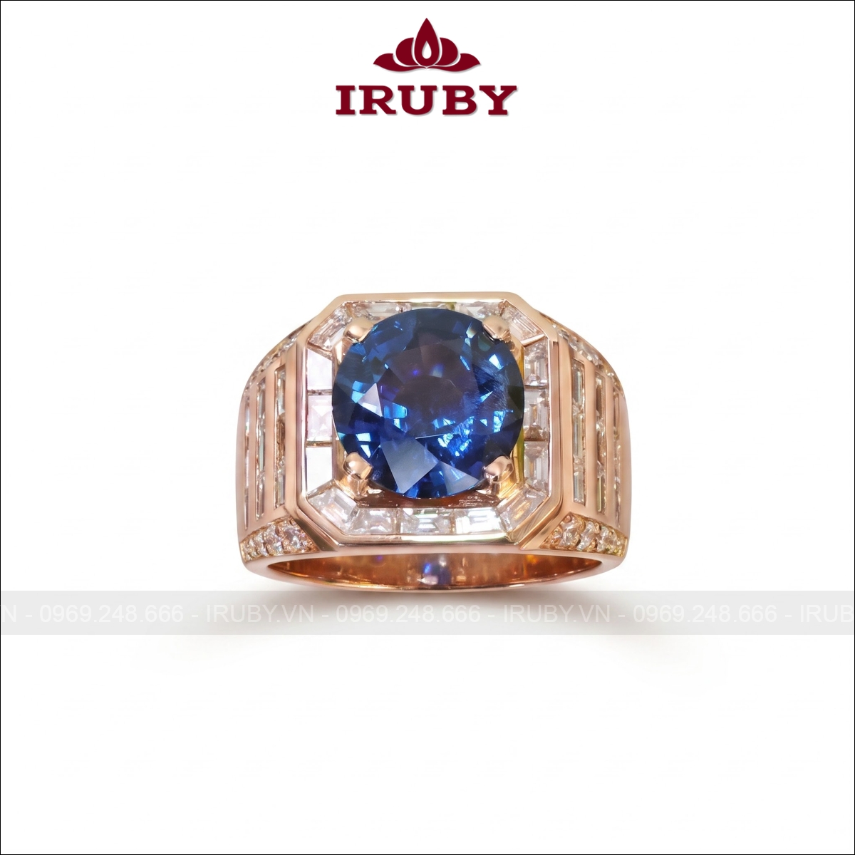 Thông tin cơ bản nhẫn nam Chủ tịch đá Spinel Cobalt 5,1ct – IRSI 2681451