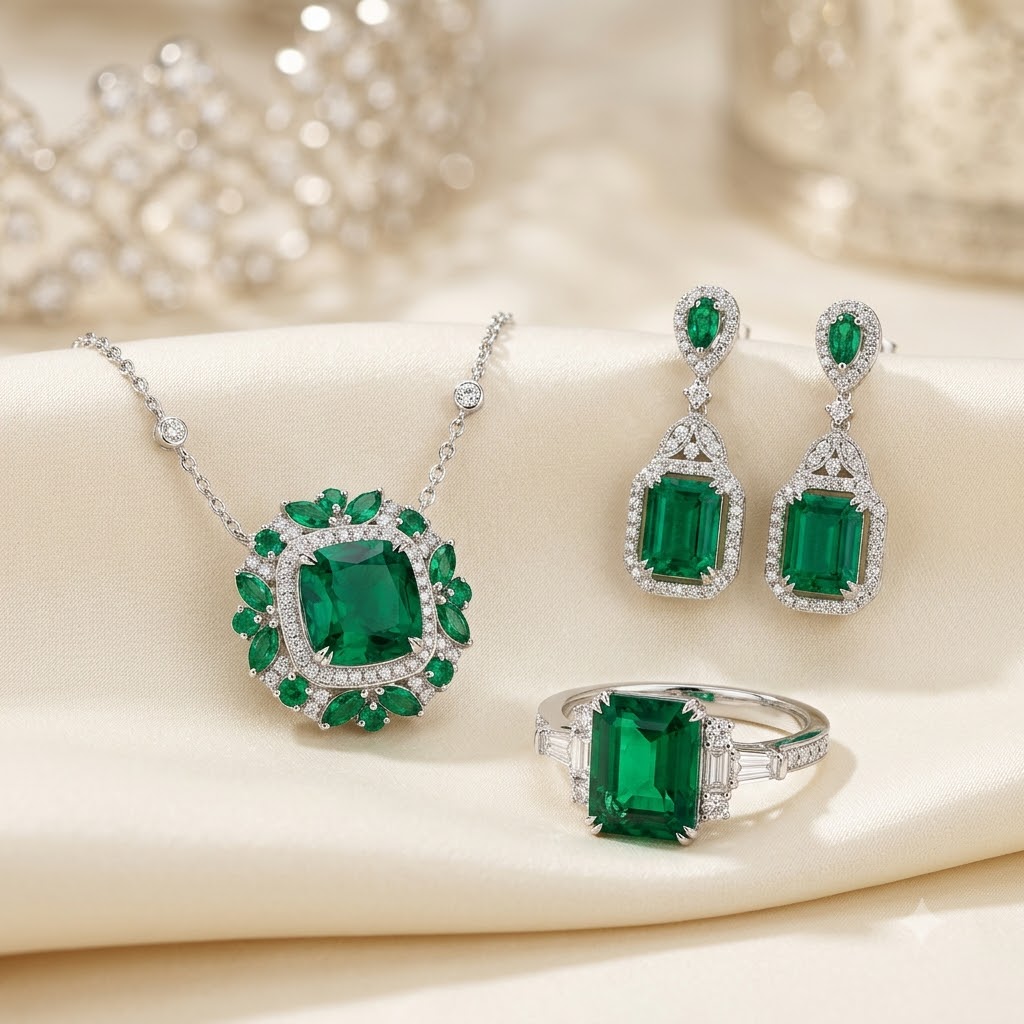 Bộ trang sức đá quý nâng tầm khí chất người đeo dễ phối với mọi trang phục