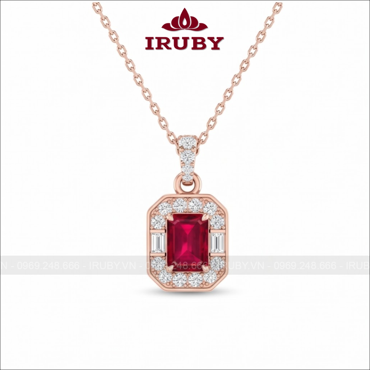 Mặt dây chuyền đá Garnet đỏ – Red Garnet Pendant – IRMD49