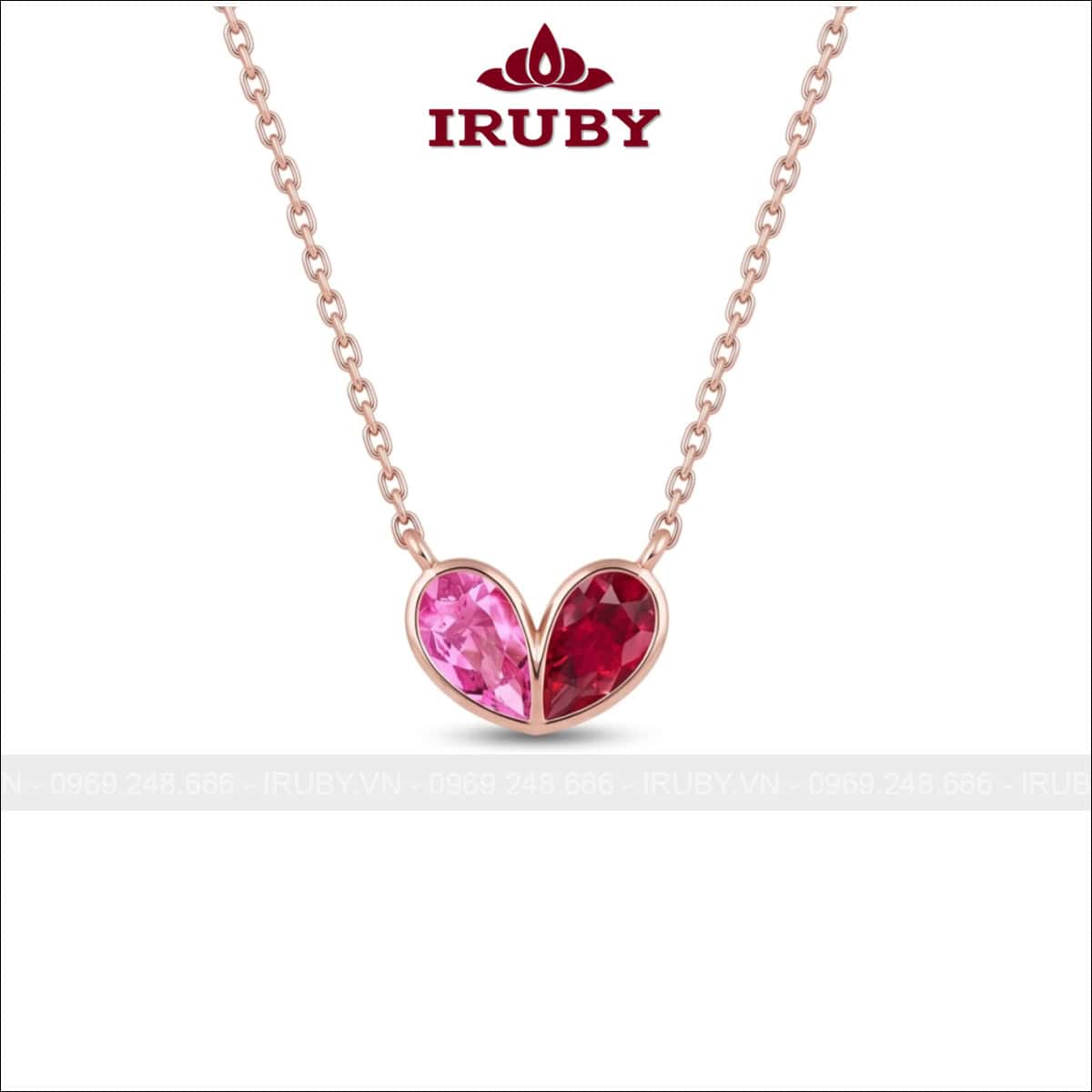 Mặt dây chuyền trái tim đá quý – gems Love Heart Pendant – IRMD46
